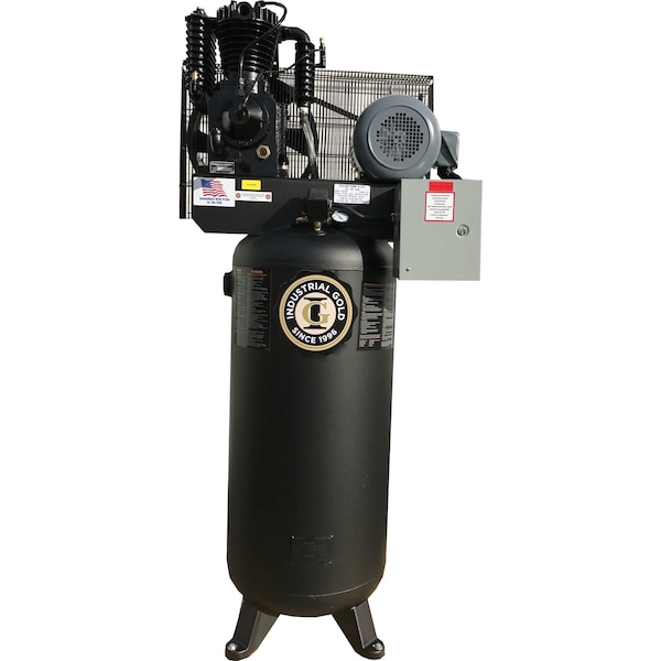 Industrial Gold 5Hp, 208-230V, 1 Phase, 60Hz, 60 Gallon, Vertical Tank 18Cfm at 175Psi CI521E60V - main